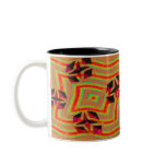 groovy orange star abstract mugs