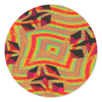 groovy orange star abstract stickers