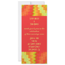 groovy orange yellow invitations
