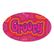 Groovy Oval Sticker stickers