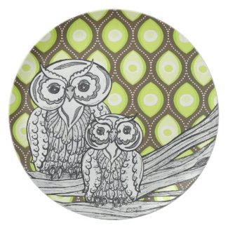 Groovy Owls Plate plate