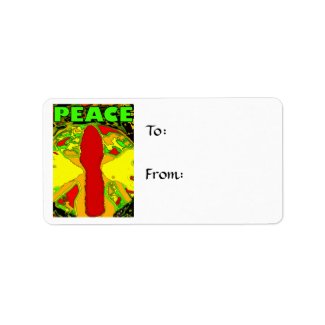 Groovy Peace Angel Holiday Gift Labels label