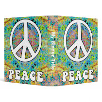 Groovy Peace Customizable 1" Binder by wingedturtle Groovy Peace Customizable 1" Binder