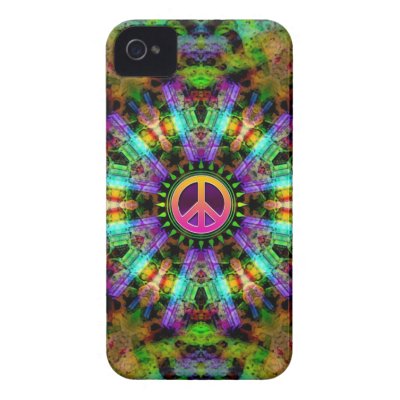 Groovy Peace Sign Rainbow Joy iPhone 4 Case