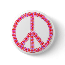 Groovy Peace Sign With Spots buttons