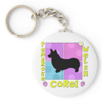 Groovy Pembroke Welsh Corgi Key Chain