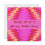 groovy pink birthday invitations