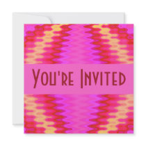 groovy pink invitations