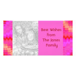 groovy pink photo card template