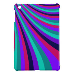 Groovy Pink Purple Aqua Rainbow Slide Stripes iPad Mini Case