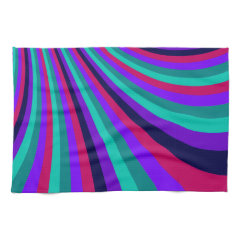 Groovy Pink Purple Aqua Rainbow Slide Stripes Towel