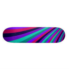 Groovy Pink Purple Aqua Rainbow Slide Stripes Skateboards