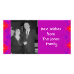 groovy pink red photo greeting card