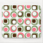 Groovy Pink Retro Geometric Mousepad