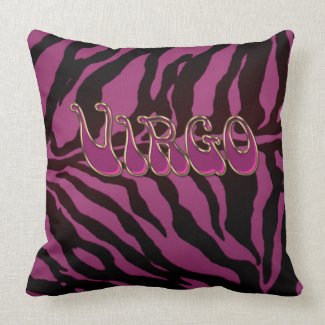 Groovy Pink Zebra Virgo Pillow