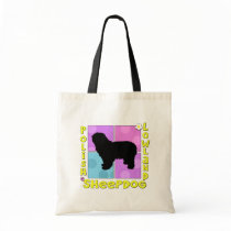 Groovy Polish Lowland Sheepdog Canvas Bags