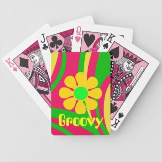Groovy Psychedelic Flower Power Playing Cards