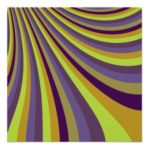 Groovy Purple and Green Rainbow Slide Stripes Patt Personalized Invitation
