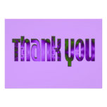 Groovy purple Thank You invitations