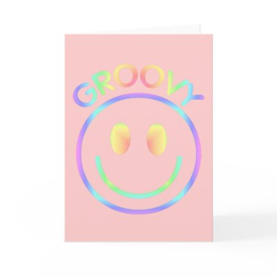Groovy Rainbow Smiley Note Cards or Greeting Cards by angela65