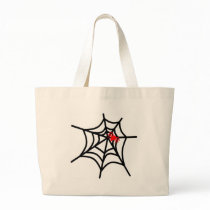 Groovy Red Spider on Web - Halloween Bag