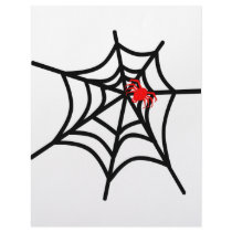 Groovy Red Spider on Web - Halloween letterhead