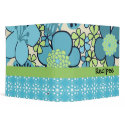 Groovy Retro 2" Custom Blue Floral Recipe Binder