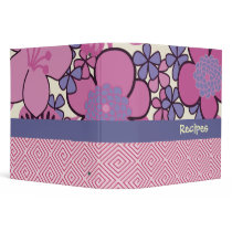 Groovy Retro 2" Custom Pink Floral Recipe Binder