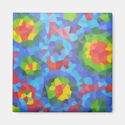 Groovy Retro Crystallized Circles Refrigerator Magnet
