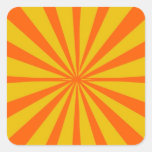 Groovy Retro Gold & Orange Background Stickers