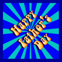 Groovy Retro Light & Dark Blue Father's Day posters