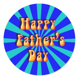 Groovy Retro Light & Dark Blue Father's Day sticker