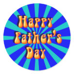 Groovy Retro Light & Dark Blue Father's Day Sticker