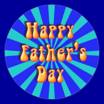 Groovy Retro Light & Dark Blue Father's Day stickers