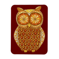 Groovy Retro Owl Art Premium Magnet