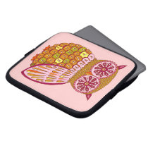 Groovy Retro Owl Laptop Sleeve