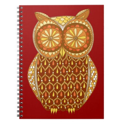 Groovy Retro Owl Notebook