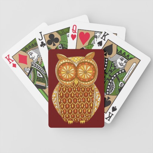 bicycle owl playing cards