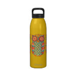 Groovy Retro Owl Water Bottle