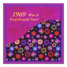 Groovy Retro PopArt Flower Power 60s 70s Birthday Custom Invite
