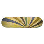 Groovy Retro Spiral Sunbeam Ray Swirl Design Skate Board Deck