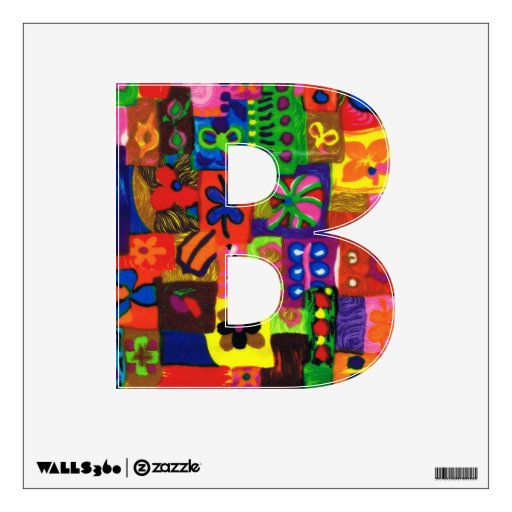 Groovy Sixties Collage Letter B Wall Decal | Zazzle