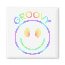 Groovy Smiley Face Refrigerator Magnet