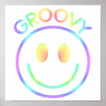 Groovy Smiley Face Poster