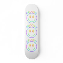 Groovy Smiley Face Retro Skateboard