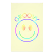 Groovy Smiley Face Retro Stationery