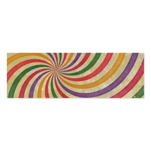 Groovy Spiral Sunbeam Ray Swirl Design Grungy Business Card (front side)