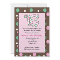 GROOVY Sweet 16 Sixteen Birthday Party invitations