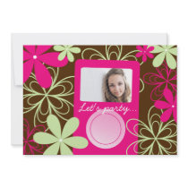 Groovy Teen Birthday Party Photo Invitation
