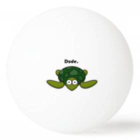 Groovy Turtle Dude Cartoon Ping Pong Ball